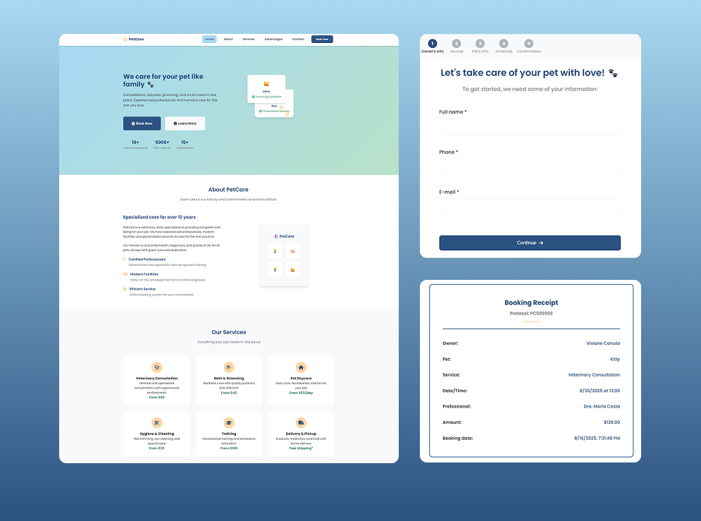 Hero image of the PetCare project